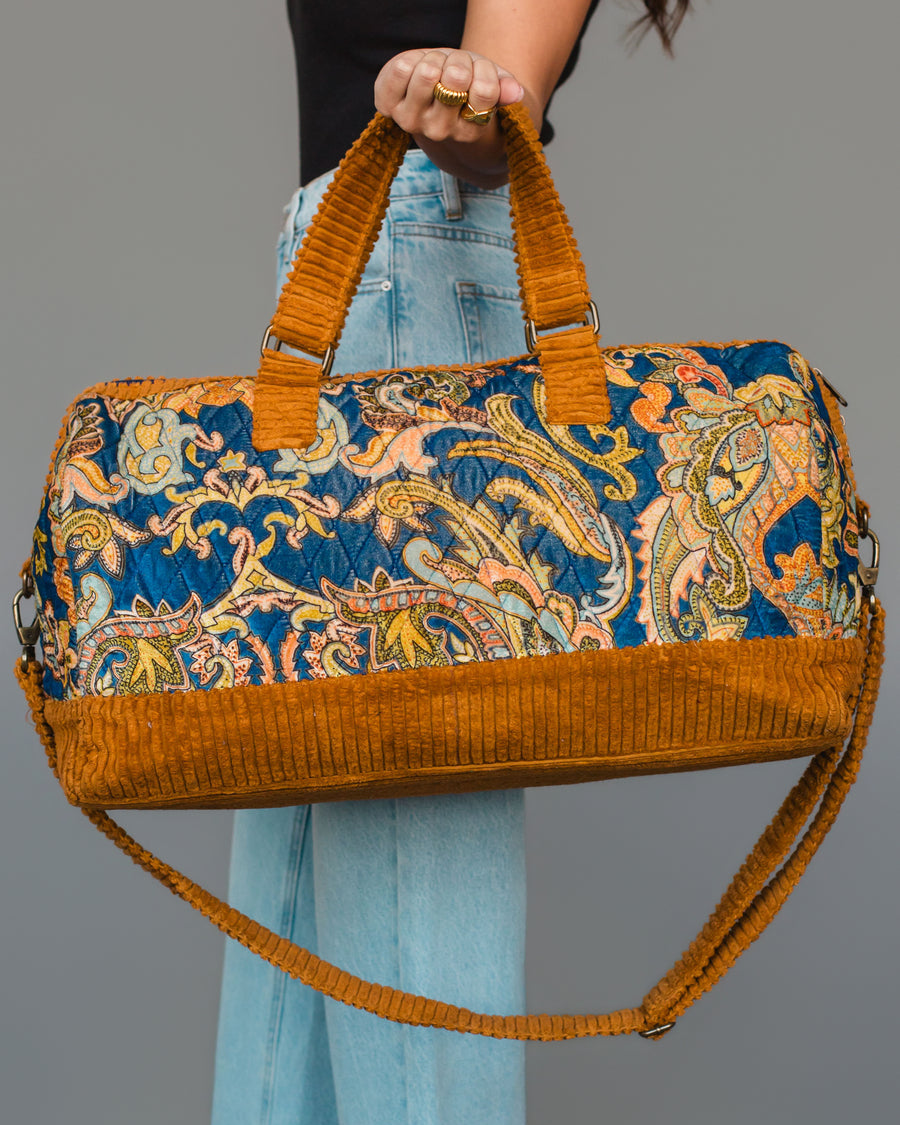 Mustard & Multicolored Patterned Duffel