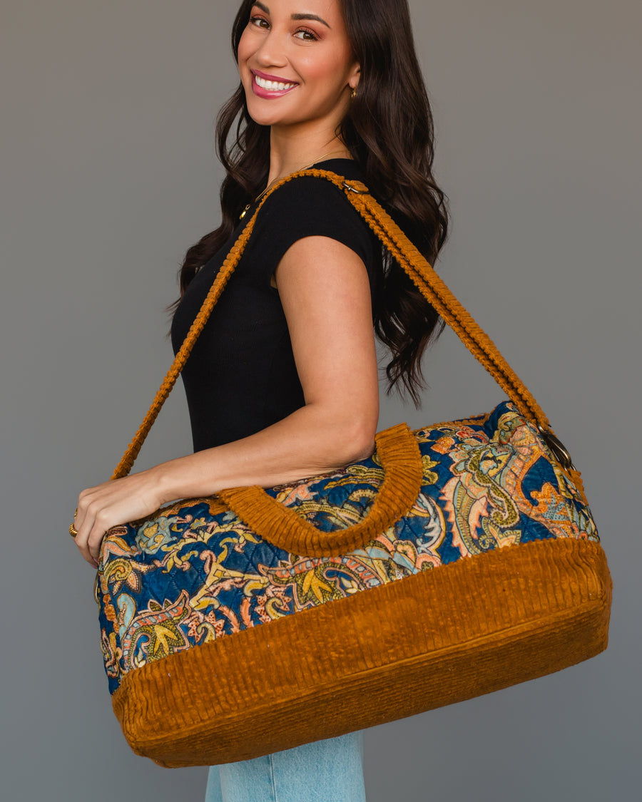 Mustard & Multicolored Patterned Duffel