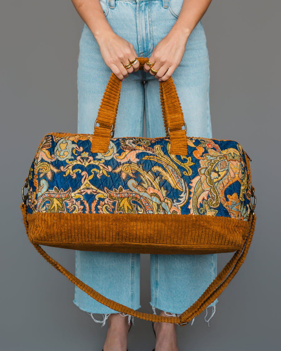 Mustard & Multicolored Patterned Duffel