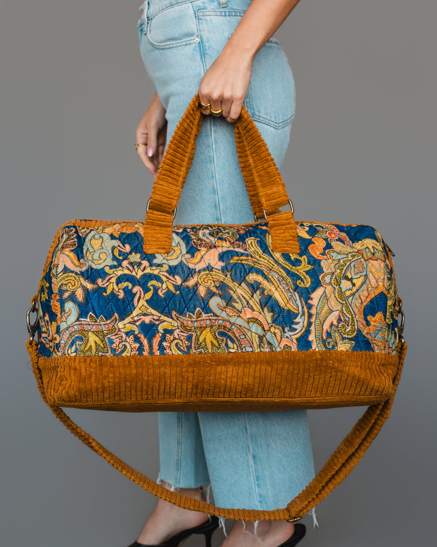 Mustard & Multicolored Patterned Duffel