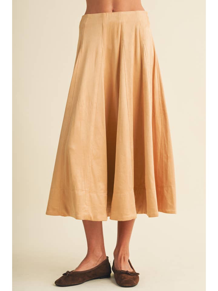 A-Line Gored Panel Midi Skirt