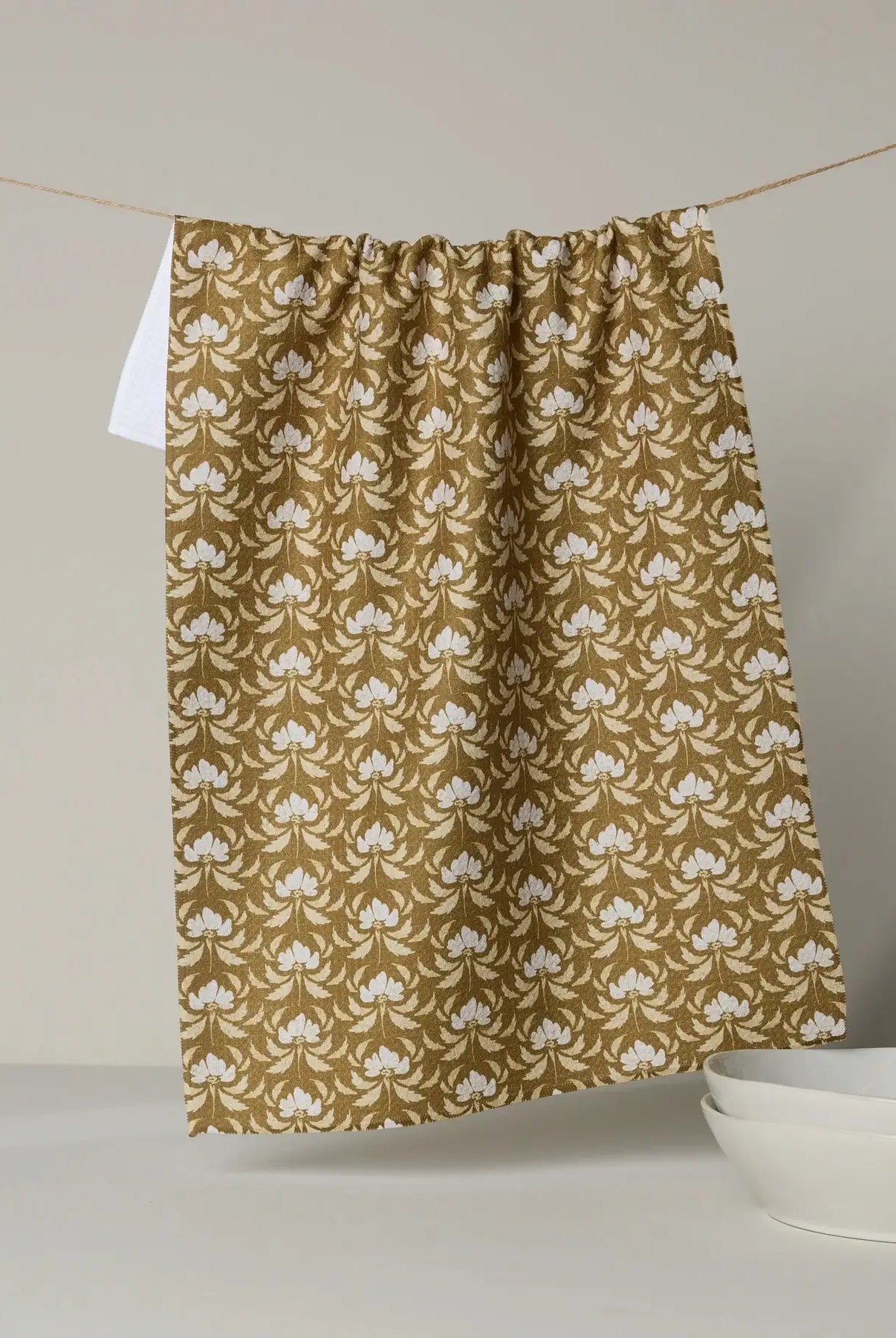 Gilded Bloom Geometry Tea Towel