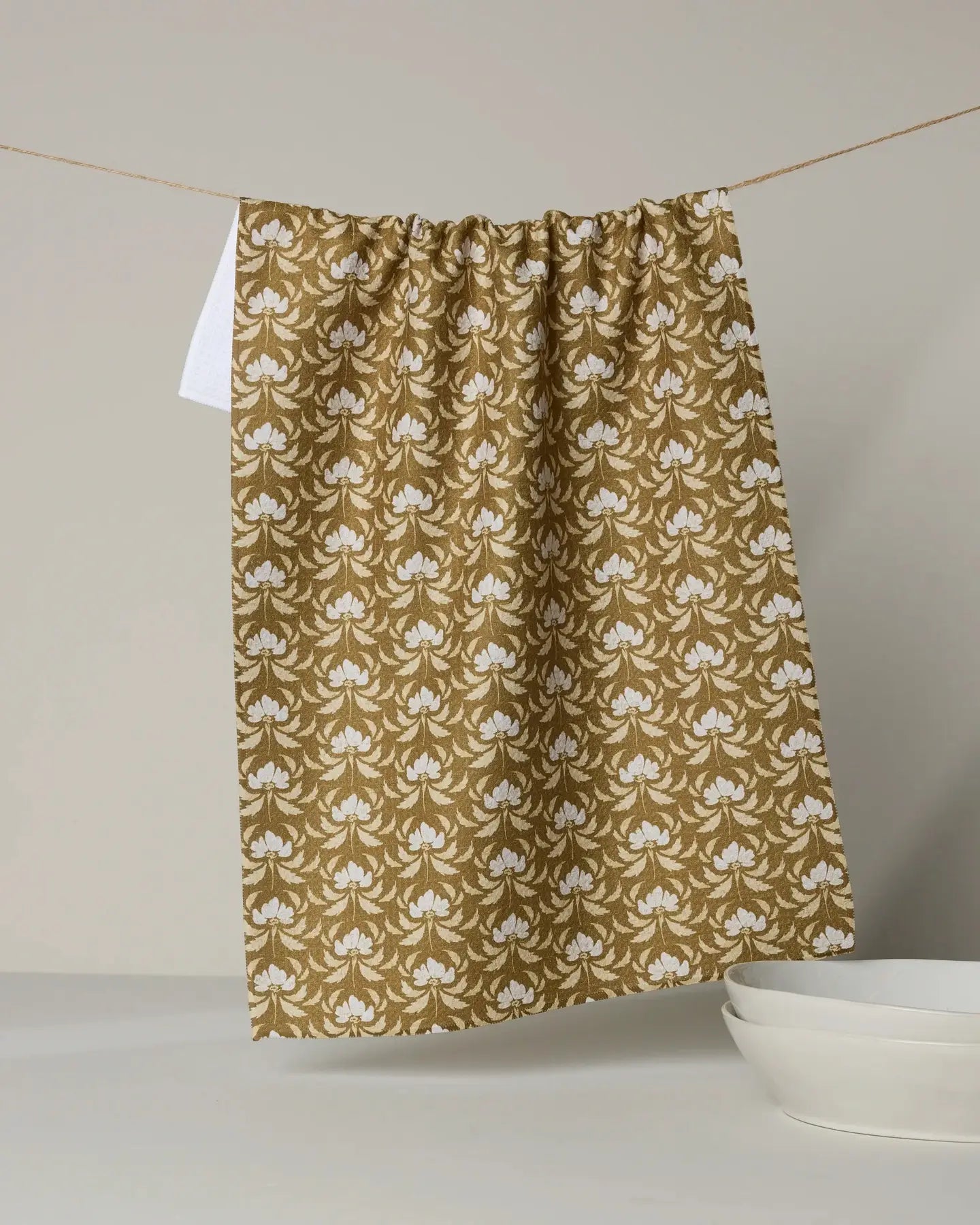 Gilded Bloom Geometry Tea Towel