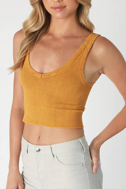 NS8188 - Vintage Reversible Herringbone Crop Top
