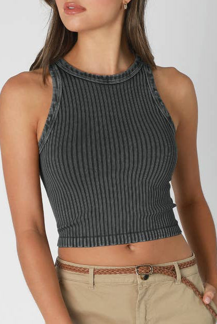 NS8358 - Vintage Wide Ribbed Tank Top