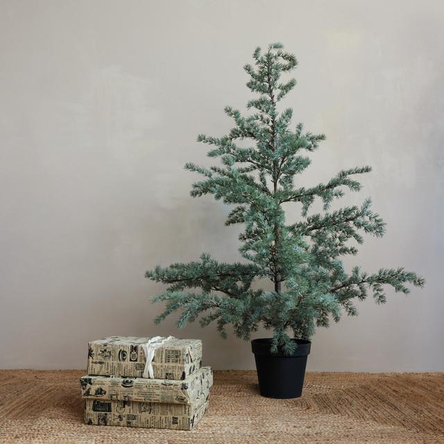 Faux Evergreen Tree in Plastic Pot, KD