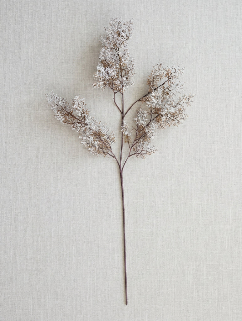 Faux Juniper Branch, Brown & Snow Finish