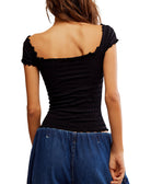 Black Pucker Up Seamless Tee