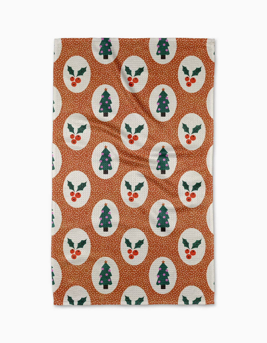 Vintage Holly Christmas Tea Towel by GEOMETRY