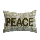 Lumbar Pillow with Flowers, Hand-Embroidered Kantha Stitch