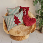 14"L x 11"W Faux Fur Heart Shaped Pillow, Burgundy Color