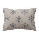 Slub Lumbar Pillow with Beaded Snowflakes, Cream & Silver Finish