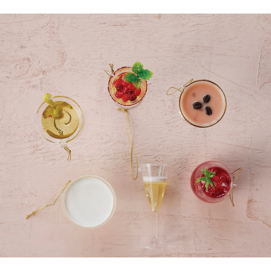 Creative Co-Op Glass Cocktail Ornament