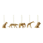 Resin Safari Animal Ornament, Gold Finish, 5 Styles