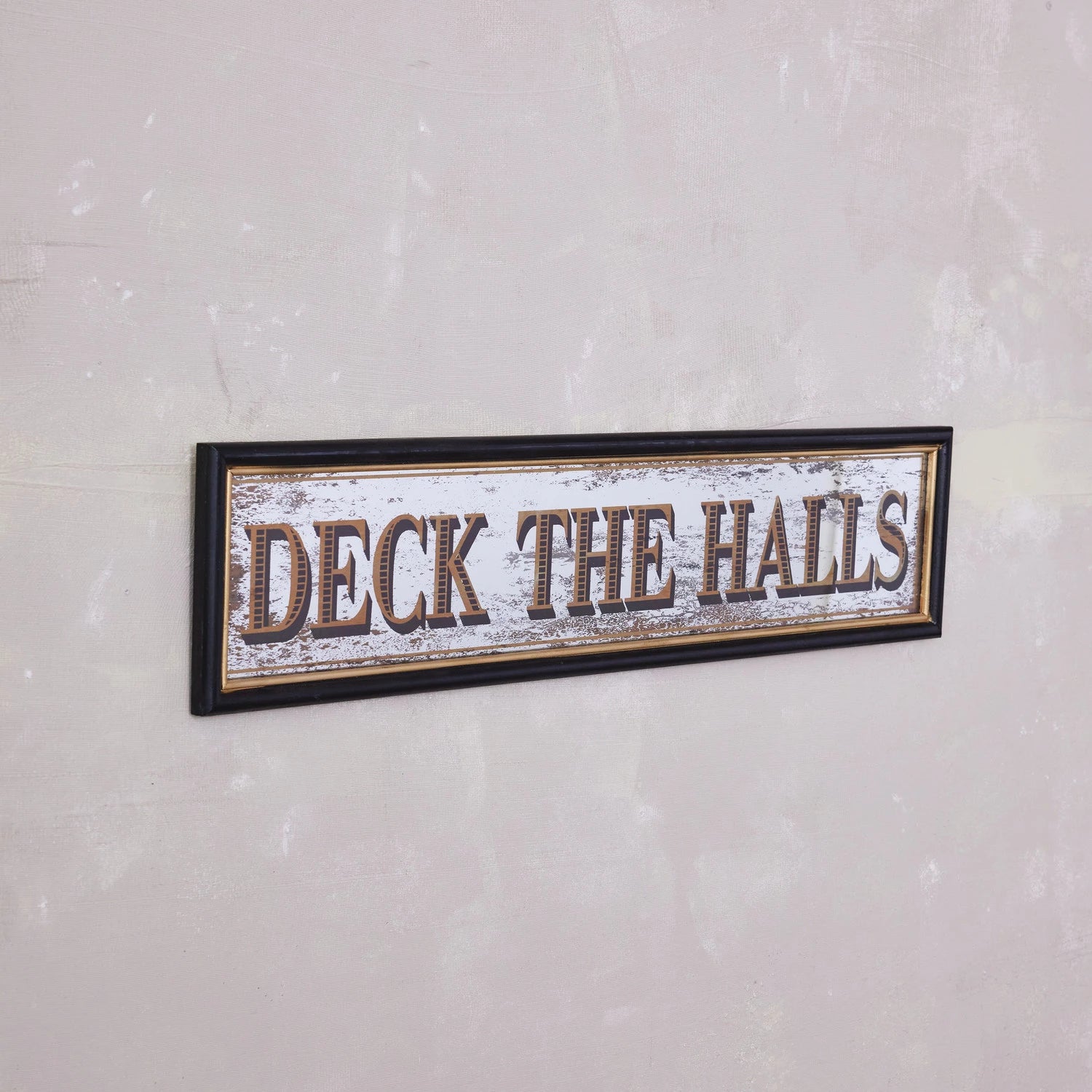 MDF Wall Décor with Antiqued Mirror "Deck The Halls"