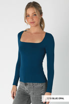 Nikibiki Clean Line Square Neck LS - Blue Opal