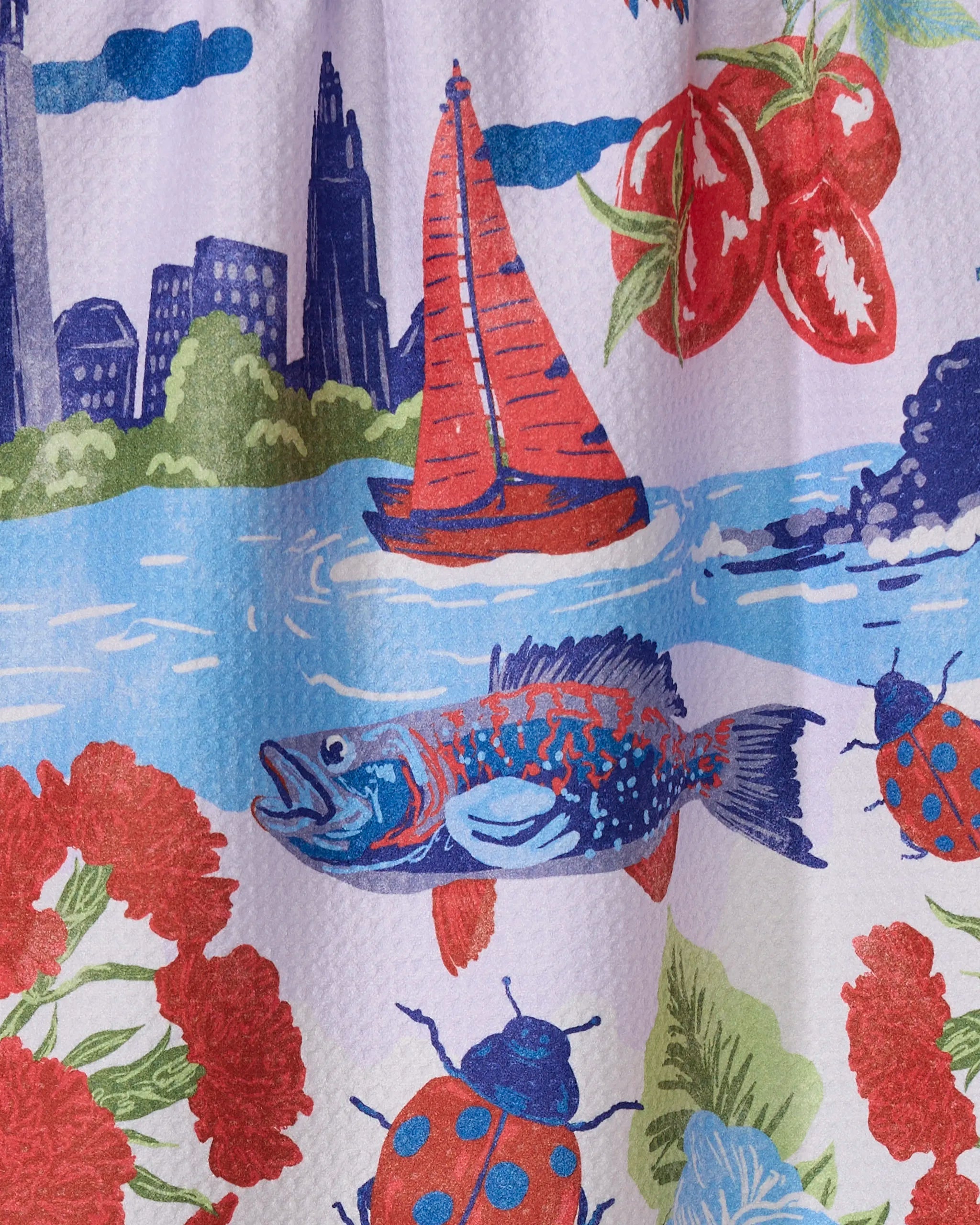 Greetings From Ohio Tea Towel