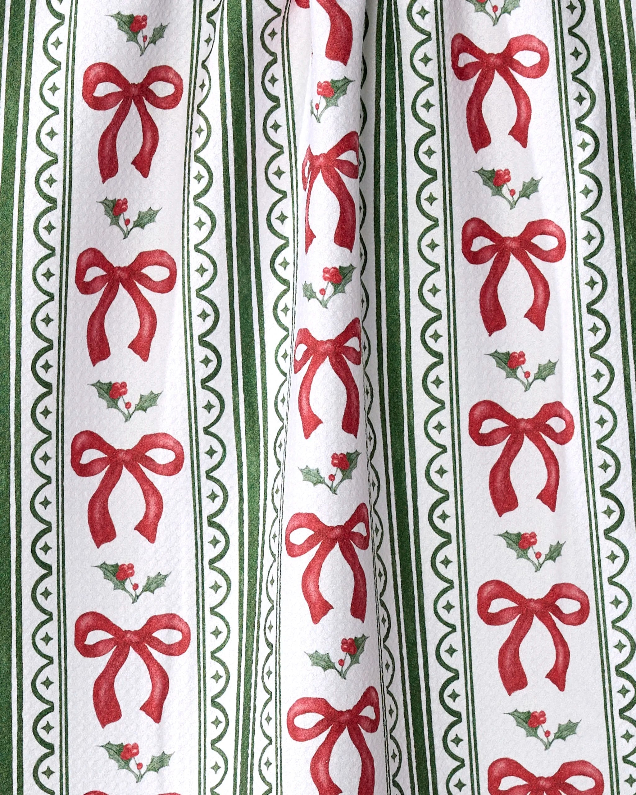 Christmas Bow Stripe Tea Towel