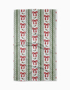 Christmas Bow Stripe Tea Towel