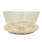 Decorative Seeded Glass Bowl, Champagne Color