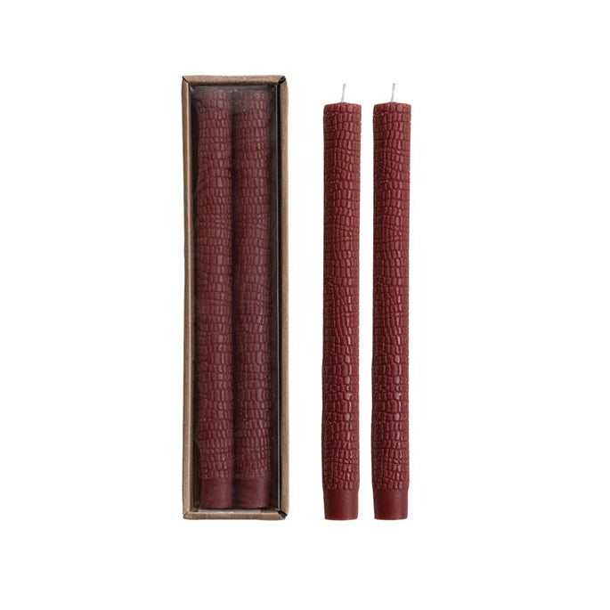 Unscented Animal Print Pattern Taper Candles in Box, Set of 2