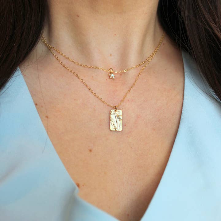 Gold Flower Necklace, Evil Eye Necklace, Bee Necklace, Star