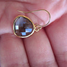 Charcoal Gray Earrings Gold - 14k Gold Filled Earwires