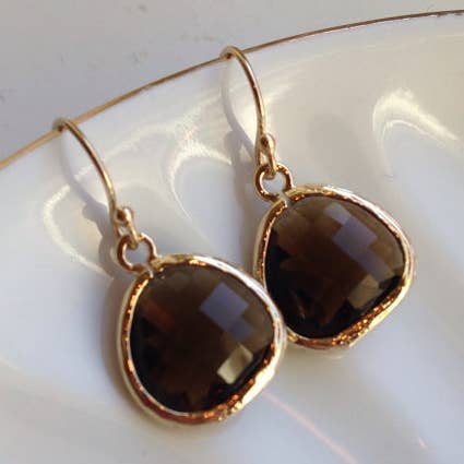 Smoky Brown Earrings, Fall Earrings, Fall Jewelry
