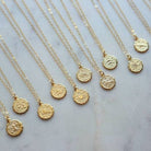Gold Zodiac Necklace, Coin Zodiac, Zodiac Jewelry Gift