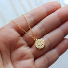 Gold Zodiac Necklace, Coin Zodiac, Zodiac Jewelry Gift