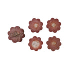 Flower Shaped Coasters with Gold Foil, Set of 4 Tied with Jute (Each One Will Vary)
