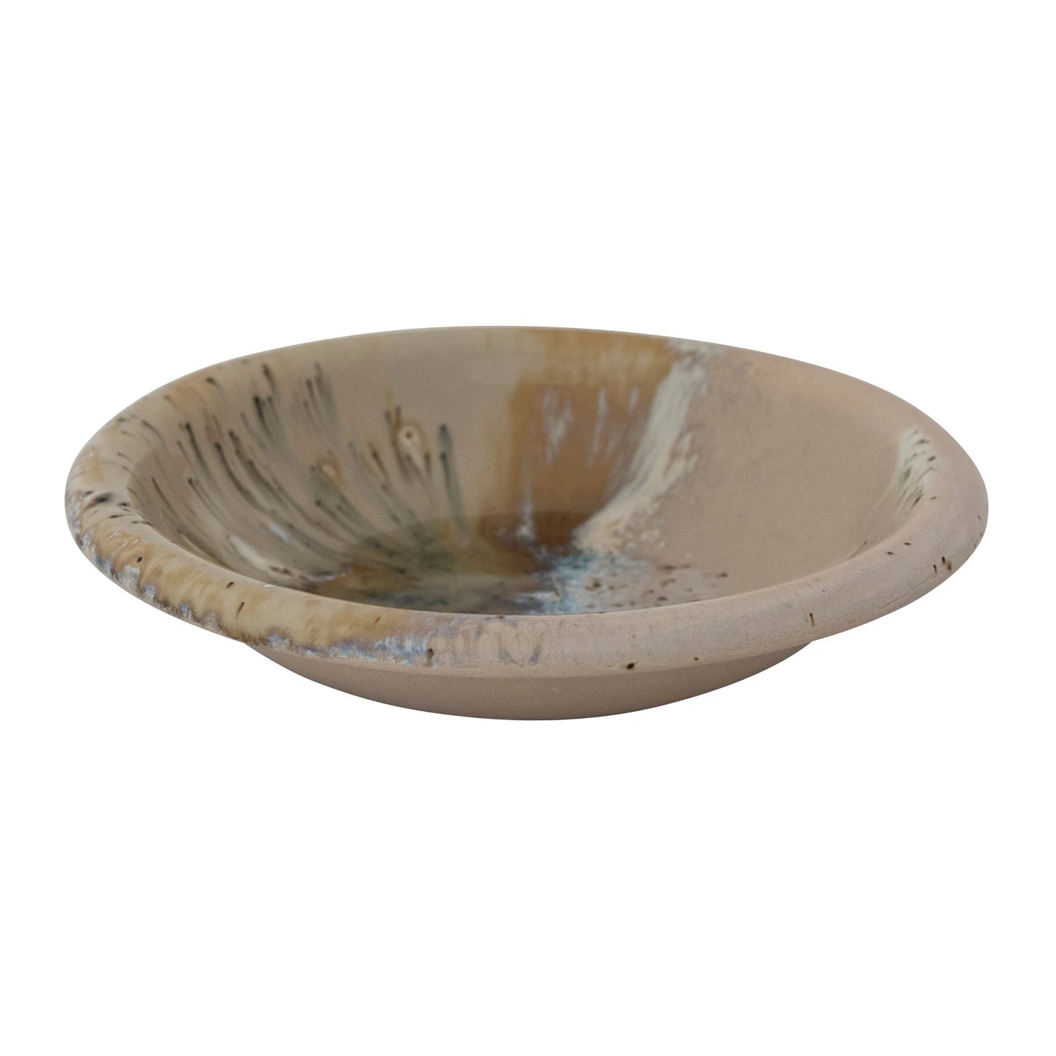 Stoneware Low Bowl with Wide Rim (Each One Will Vary)