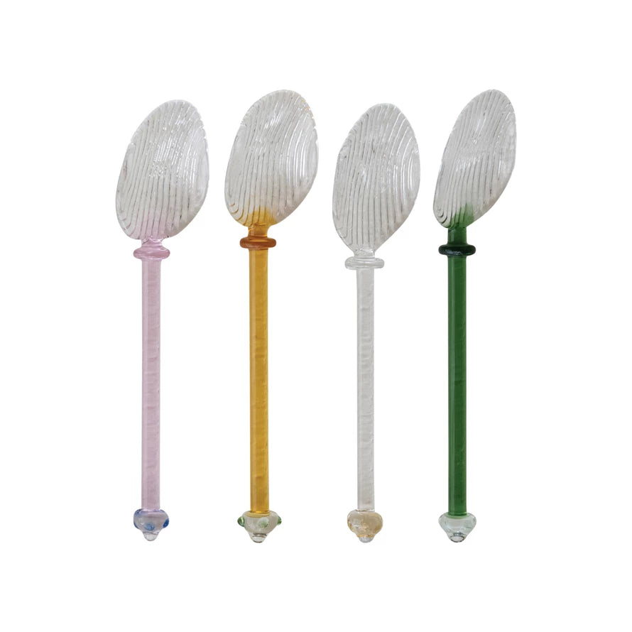 Handmade Glass Spoons, Boxed Set of 4