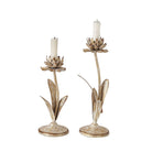 Metal Flower Taper Holders, Set of 2