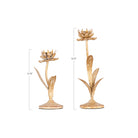 Metal Flower Taper Holders, Set of 2