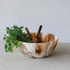 Marbled Resin Bowl, Brown & Cream Color (Each One Will Vary)