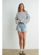 Basic Striped Knit Sweater - BMW7451