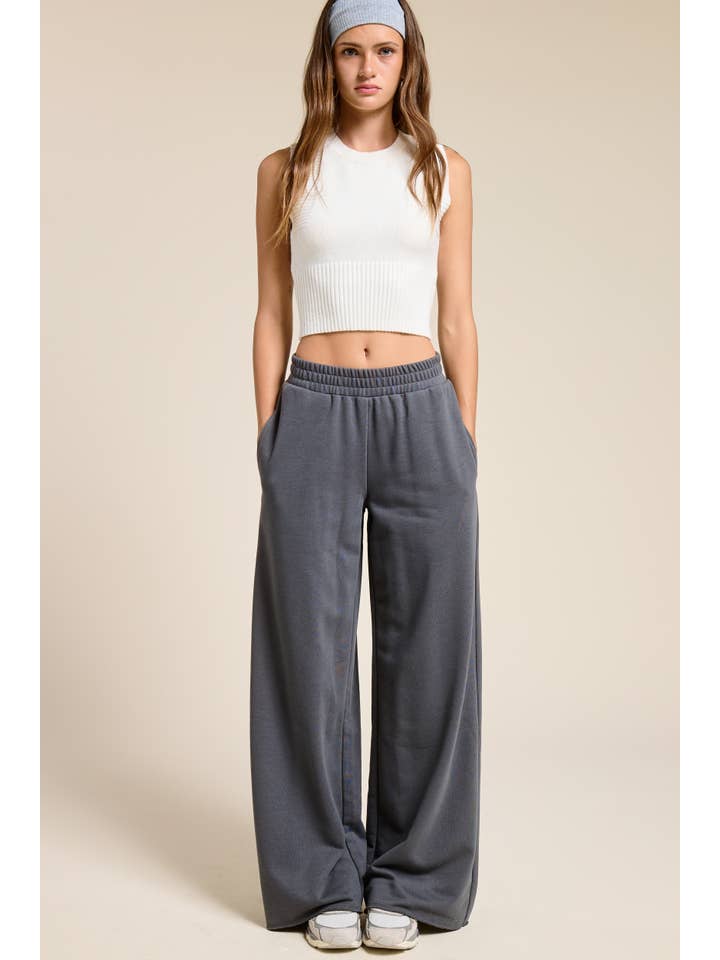 Wide Leg Cotton Jogger Sweatpants