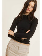Lettuce Trim Detail Basic Soft Ribbed Top