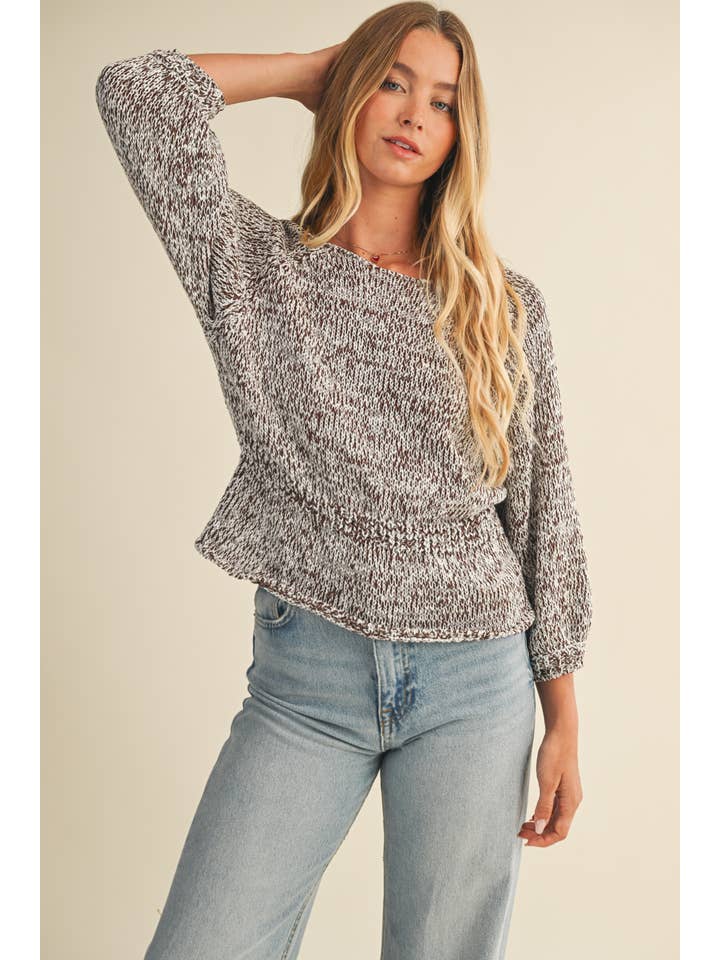 Two-Tone Peplum Sweater Top