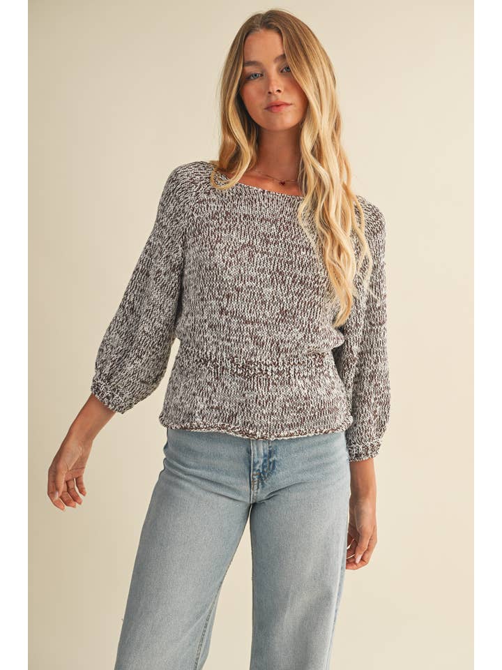 Two-Tone Peplum Sweater Top