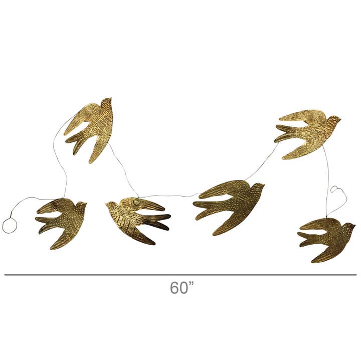 Bird Garland, Antique Brass