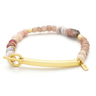 Hidden Message Bracelet - Loved/Rhodochrosite/Gold