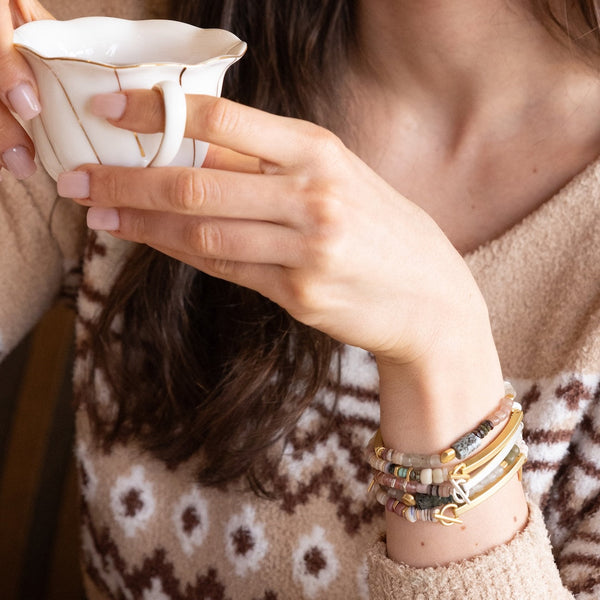 Hidden Message Bracelet - Badass/Larimar/Gold
