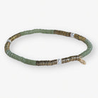 Rory Solid Color With Gold And Pearls Small Sequin Stretch Bracelet Mint