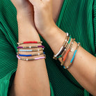 Rory Solid Color With Gold And Pearls Small Sequin Stretch Bracelet Ivory