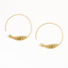 Wren Fish Hoop Earrings Brass Wholesale
