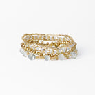 Hope Brass Stretch Bracelet With Glass Beads Clear