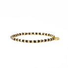 Louise Crystal Stretch Bracelet Black + Gold
