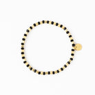 Louise Crystal Stretch Bracelet Black + Gold